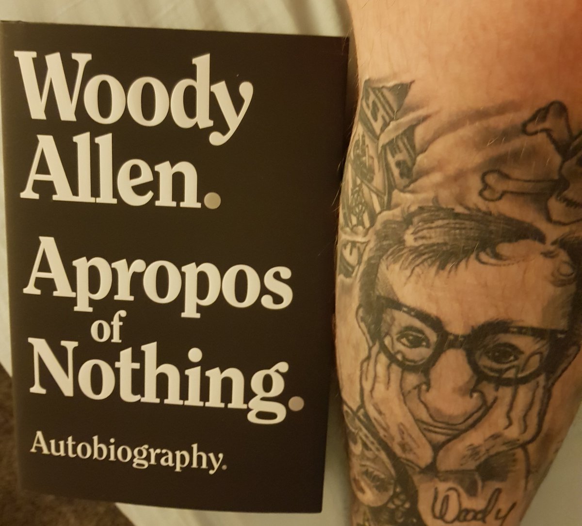 Finally its arrived... #aproposofnothing the #autobiography of the #legend & #comedygenius that is #woodyallen  👓👌👏  @WoodyAllenPages  @NinaGleize  #lovebooks #lovereading #knowledgeispower #woodyallentattoo #lovetattoos