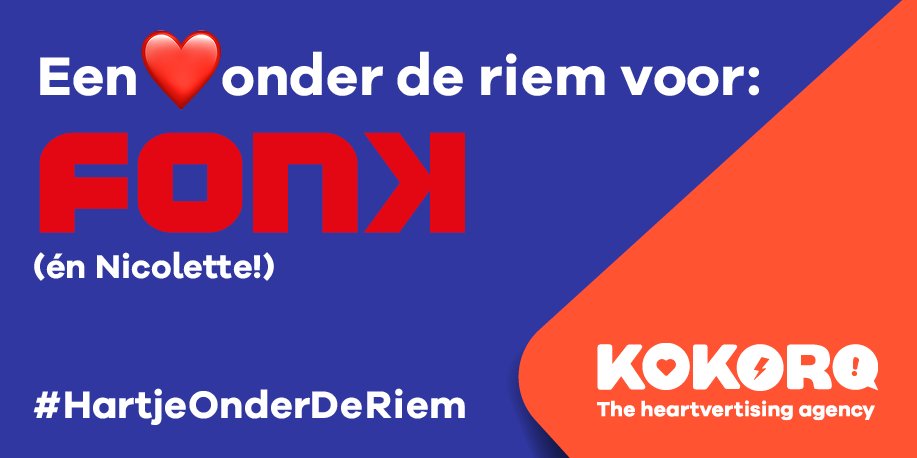 Kokoro introduceert: #HartjeOnderDeRiem! Veel gepassioneerde creatieve ondernemers zijn hard geraakt.  Samen kunnen we helpen met een klein gebaar. Zet bijv. je gratis dagelijkse online nieuwsbrief van @FONKmagom in een jaarabo van slechts €17,50,-. bit.ly/hartjevoorfonk