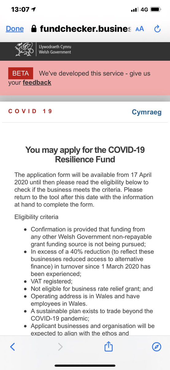 Find it extremely disappointing that im not eligible for the business rate £10,000 OR resilience fund £10,000 for my company! What are people with no premises or under the VAT threshold meant to be having? Seems like the <a href="/WelshGovernment/">Welsh Government</a>
