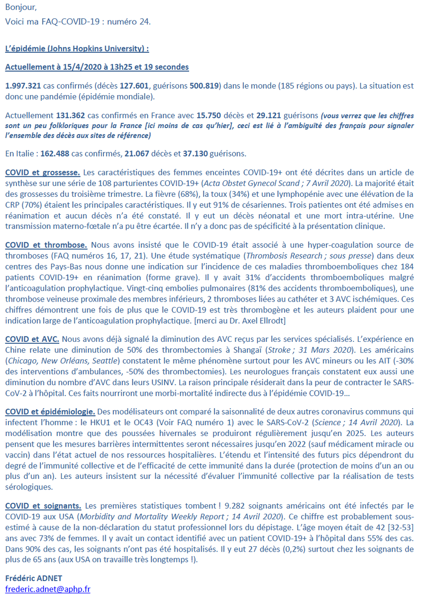 fredericadnet's tweet photo. FAQ COVID-19 numéro 24 du mercredi 15 Avril 2020 https://t.co/F9aEDD9OUt