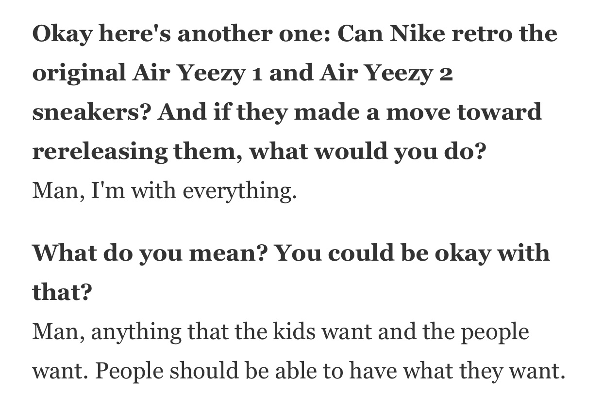 Kanye West GQ Nike Air Yeezy Retro