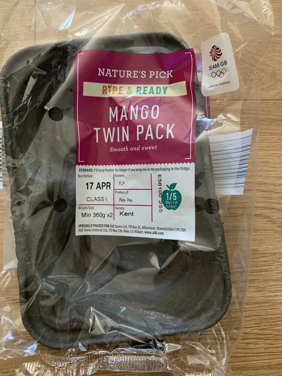 gregvears's tweet photo. @AldiUK purchased this 2 pack of mango yesterday (14/4/20) at your Crieff store in Scotland. Cut into one just now and it looks brown and not fresh, with still 2 days to go on sell by date. What do you suggest? https://t.co/CWYcVTOR77