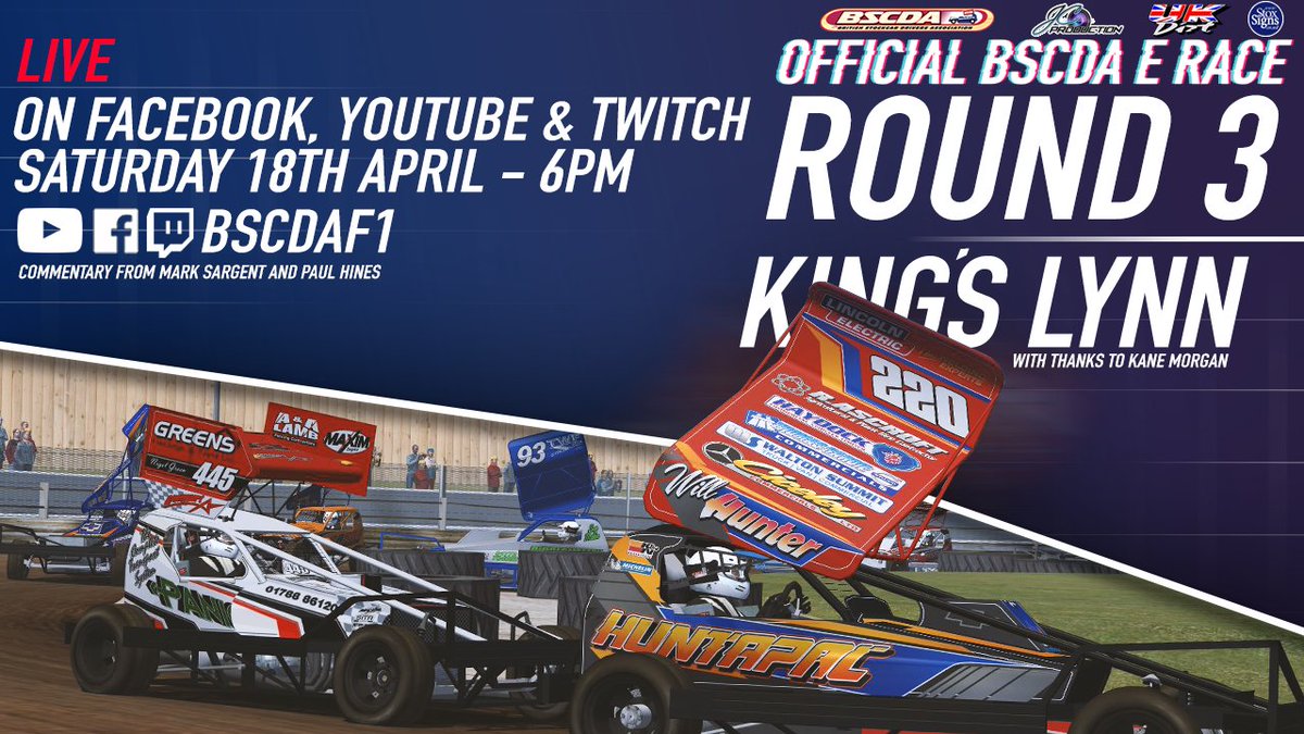 BSCDA/BriSCA F1 E-RACE ROUND 3 - KING'S LYNN - SATURDAY 18TH APRIL @ 6PM

The BSCDA are delighted to present Round 3 of BriSCA F1 virtual meetings live from a virtual Adrian Flux Arena, King's Lynn on Saturday evening.

More info via the link 👇 #BriSCAF1

facebook.com/25532713797149…