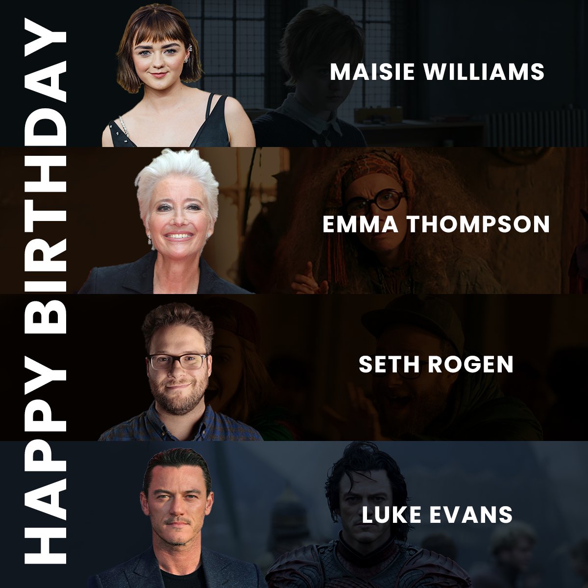 Happy Birthday to Maisie Williams, , and !!  