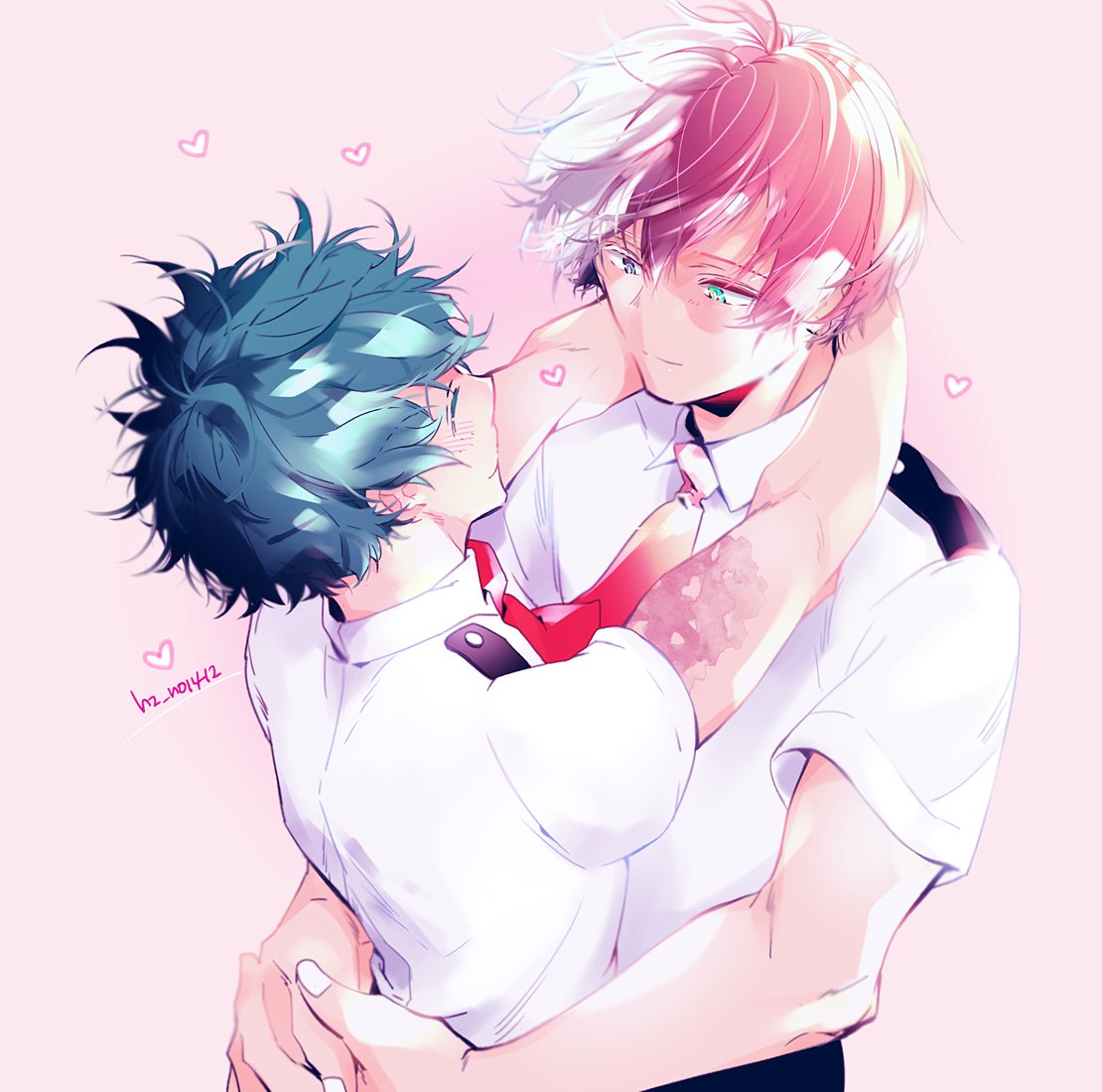 緑谷出久 ,轟焦凍 「lovey-dovey(轟出)? 」|穂積➰🏀のイラスト