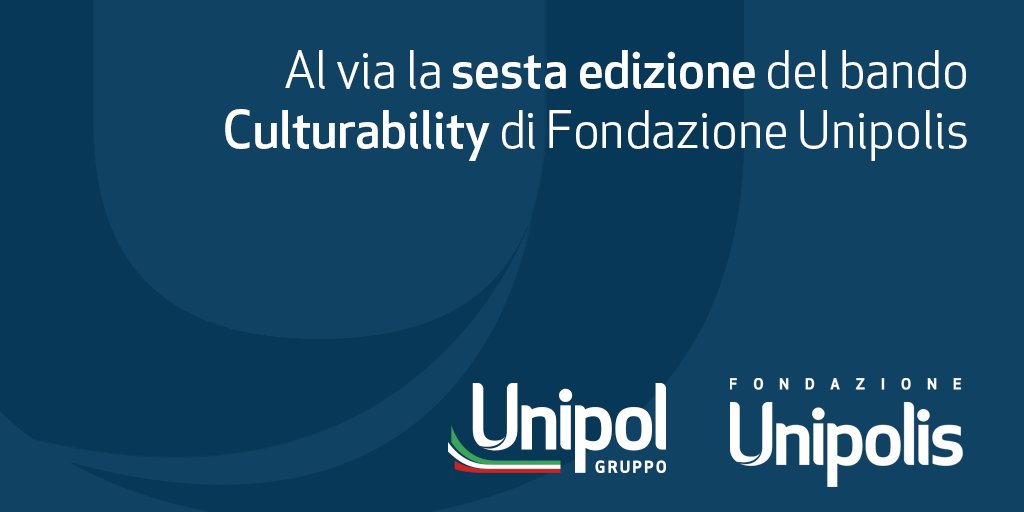 Da oggi è aperta la call per #Culturability6, il bando di #FondazioneUnipolis: 600 mila euro destinati ai centri culturali rigenerati per offrire supporto concreto alle organizzazioni in difficoltà.
Qui i dettagli 👉🏻 bit.ly/3aaAD6D