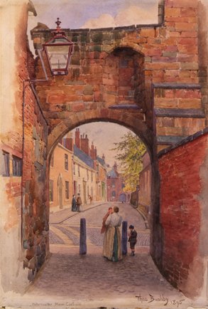 TullieCarlisle's tweet photo. #painting of #PaternosterRow, next to #Carlislecathedral #Carlisle 125 years ago – painted in #PreRaphaelite detail by #ThomasBushby one of Carlisle’s best loved artists. https://t.co/rR0StGBXbz