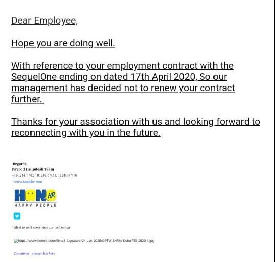 DivyaSh03211041's tweet photo. @narendramodi After your communication,PVR employees still being fired by the compny by saying following mails that your contract has been over and they're keep HR as offrole plus they're firing employees even after bulletin,you runied that nobody will be fired,Pls Help @PMOIndia https://t.co/E7n2QxPyiz