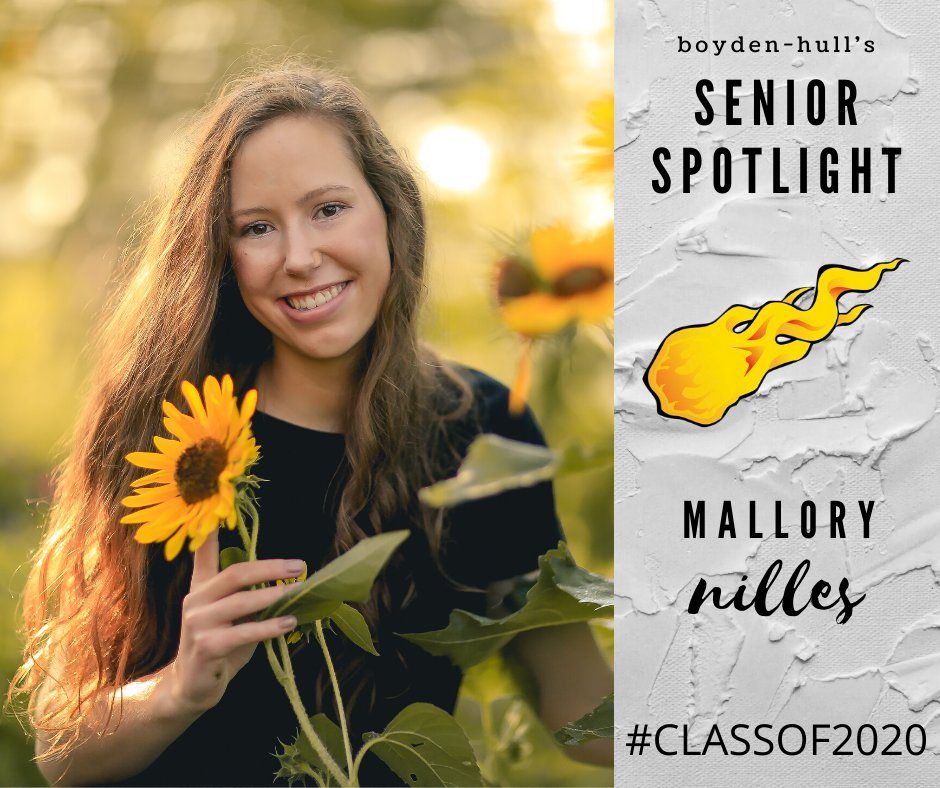 Senior Spotlight-Mallory Nilles
Mallory is involved in FCA, quiz bowl, student council, CC, basketball, track &amp; field, &amp; STORM. She also volunteers at church breakfasts/suppers &amp; the food pantry.  She will attend Dordt University. Her advice to underclassmen: Be good to everyone.