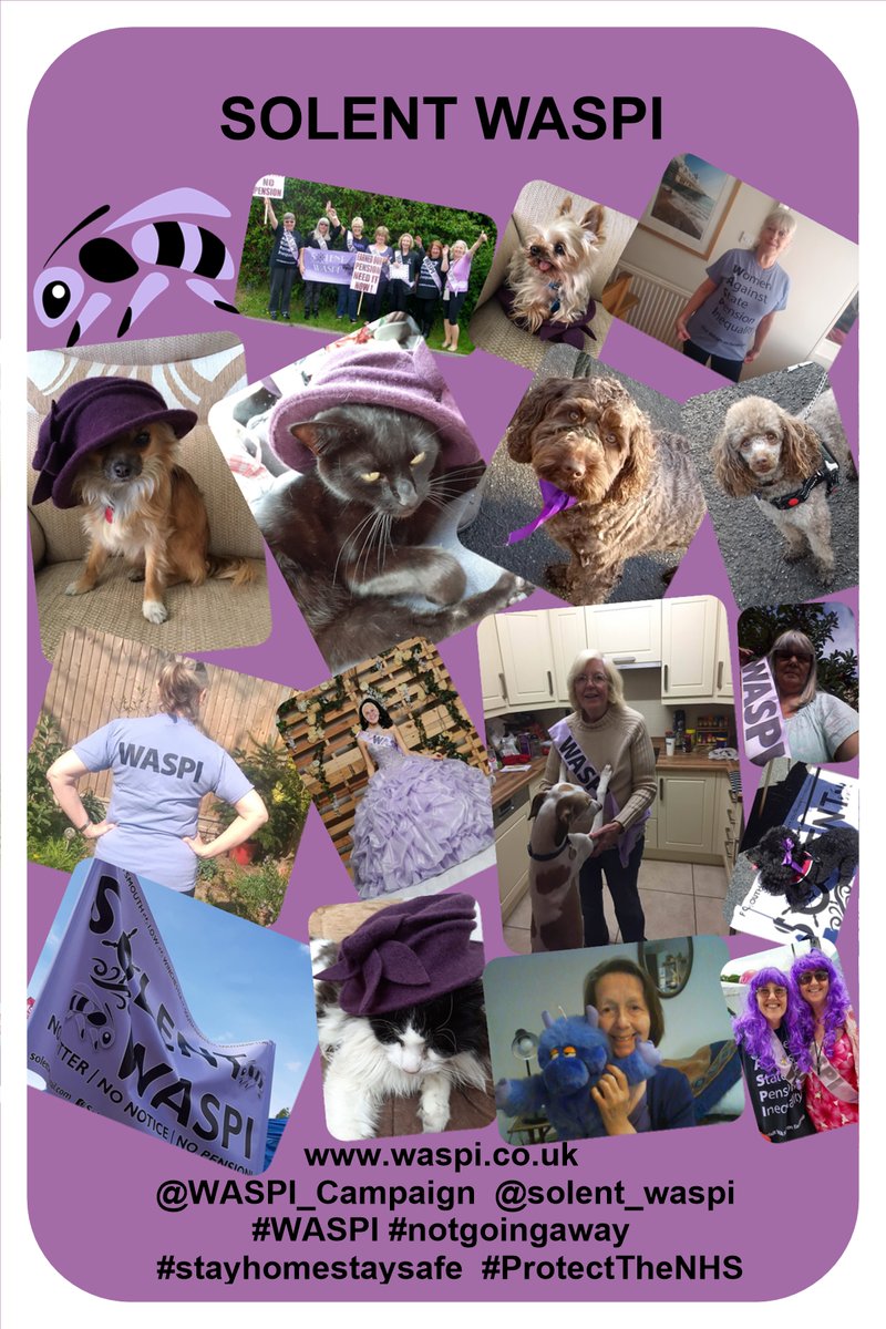 We're not going out but we're #notgoingaway. Here's our next 'stay connected' collage which comes with good wishes &amp; solidarity to all #Waspi women &amp; supporters. Special thoughts &amp; thanks to those still working in #carehomes &amp; the #NHS. <a href="/WASPI_Campaign/">#WASPI Campaign</a> #StayHome #ProtectTheNHS