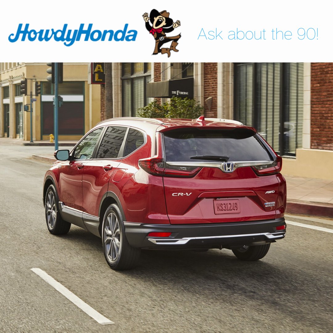 Howdy Honda offers 90 days to your first payment on all new Honda vehicles. Call us today for more information!

#howdyhonda #honda90days #newhonda

bit.ly/2BKOXEh