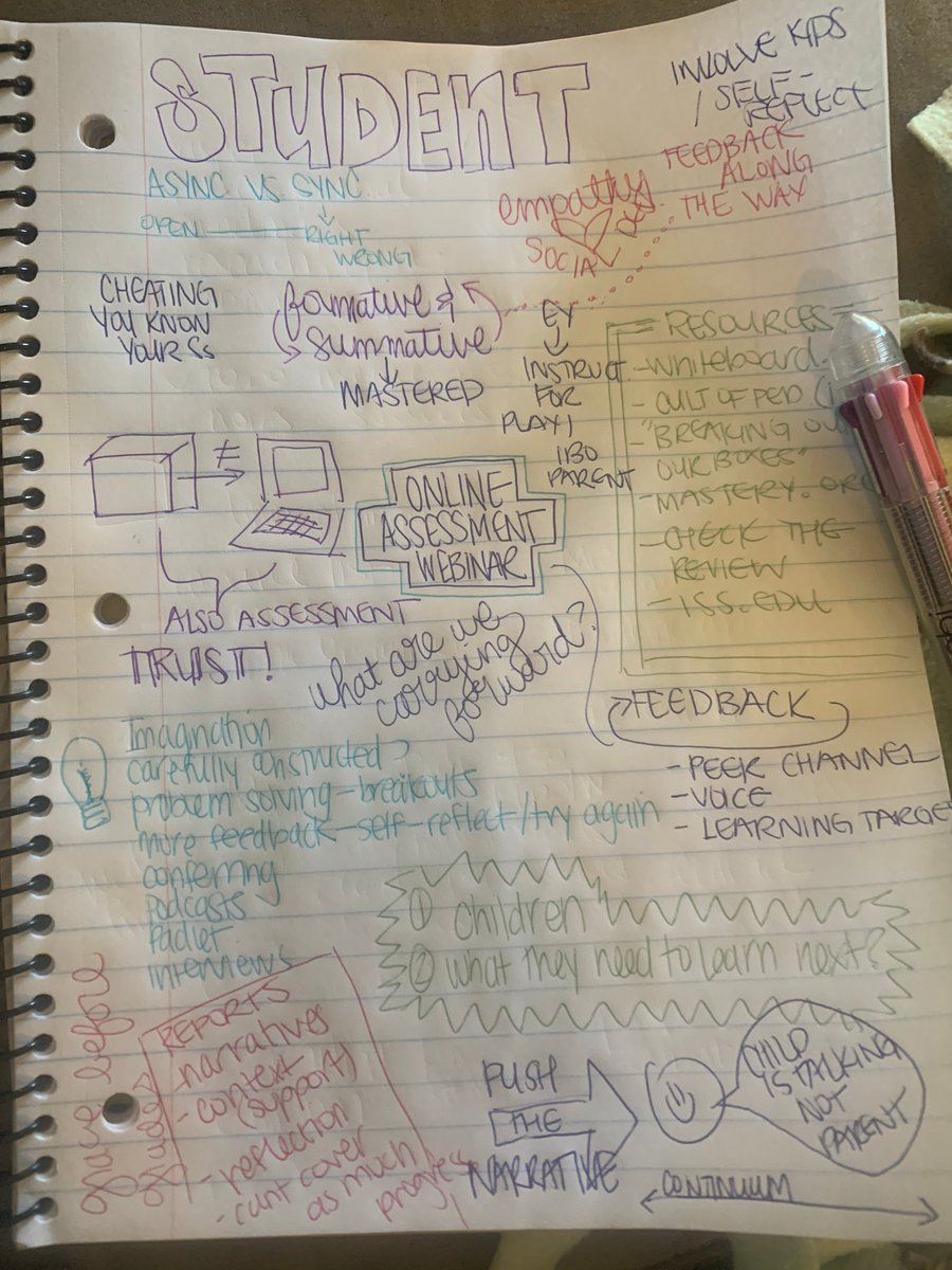 megankuemmerlin's tweet photo. Now is the time to push the narrative. Grace before grades.  Ts need to know 2 things: their children &amp; what they need to know next...Just a few of my takeaways from the @ISSCommunity Webinar on assessment.  TY @LBopenbook @teachwatts @j0hnburns for organizing and panelists! https://t.co/LOaxk47UE3