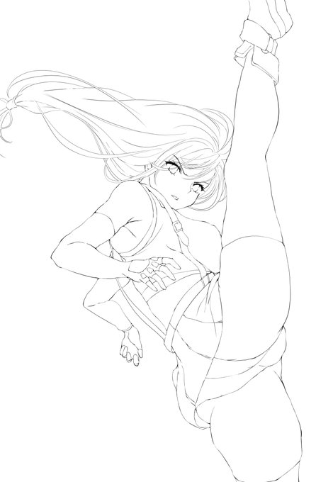 FF7発売日に買ったので(まだ開封すらしてないw)
ティファのかっこいいパンチラをテーマに
かかと落としをやるところを描いてるw
そして線画描いたら、モチベがガタ落ち・・・w 