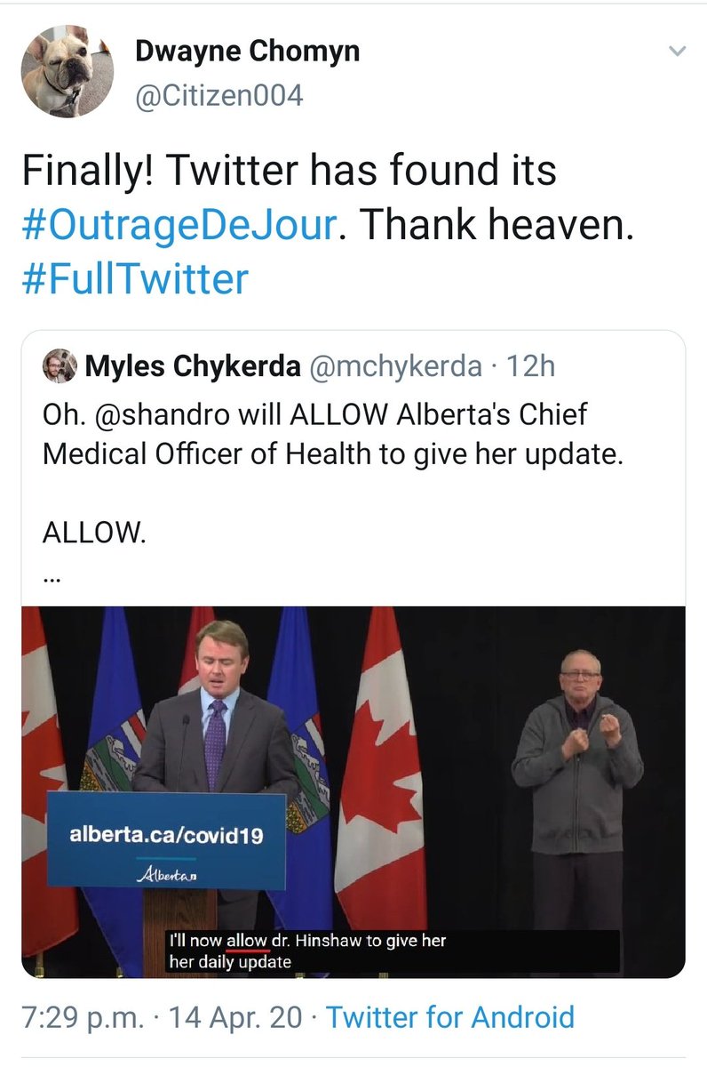 jamchan83's tweet photo. Finally! Twitter has found its #UCP #apologistdujour. Thank heaven.
#FullTwitter https://t.co/PVgtMKkFuY