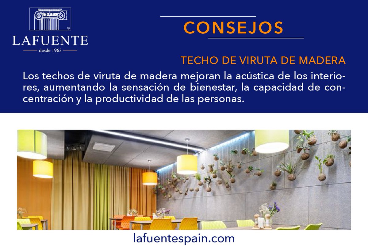 LafuenteSegovia's tweet photo. El confort acústico es uno de los elementos principales que influyen de forma esencial en la sensación de bienestar, humor y estado de ánimo de las personas, aunque no lo percibamos de forma consciente. ¡Tener un ambiente adecuado es muy importante!
#Techo #Madera #HERADESIGN https://t.co/EcUNrIymzT