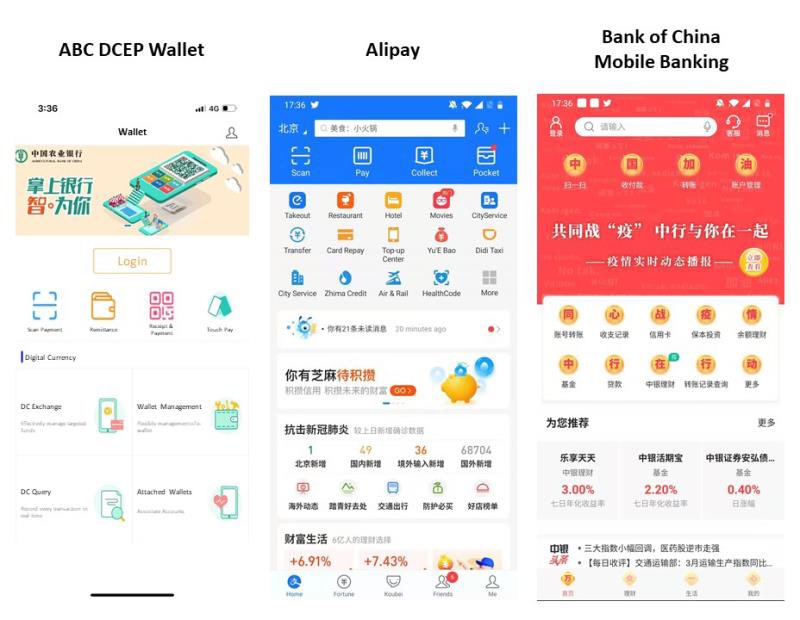 1) A DCEP wallet application from a test that included the Agricultural Bank of China was inadvertently published.  It’s important as it’s the first time we’ve seen pictures of the working DCEP wallet application, which is rumored to have a targeted late 2020 release date.