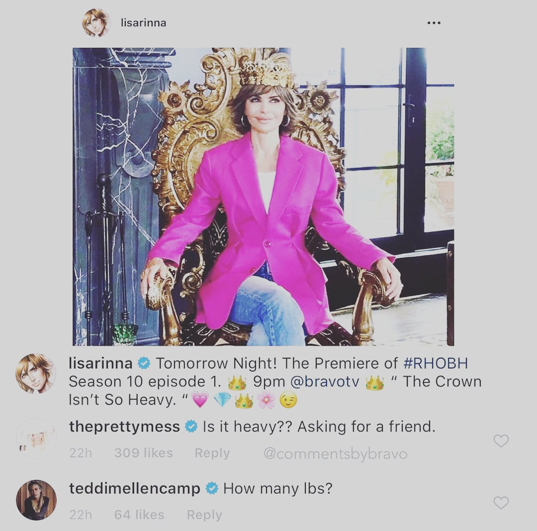 aviciousqueen's tweet photo. Here we go. More Housewives who are missing the point. Look at these comments. The point these bishes are not getting is that they as a group are unable to CARRY this show. Should have left the crown where it belongs, indeed. #RHOBH #rhobhpremiere #housewivesgowitheverything https://t.co/bMGrN6eJd0