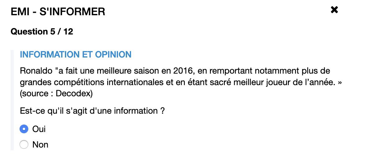 C’est une information car cela s’appuie sur des faits . Bon le débat de la question précédente n’est quand même pas clos  8/