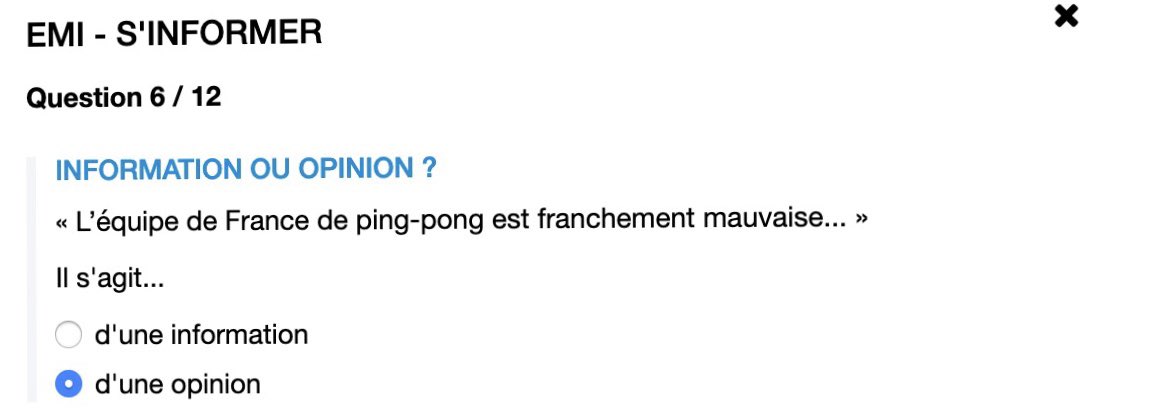 Ici la personne qui parle donne clairement son avis, sans le justifier par des faits 9/