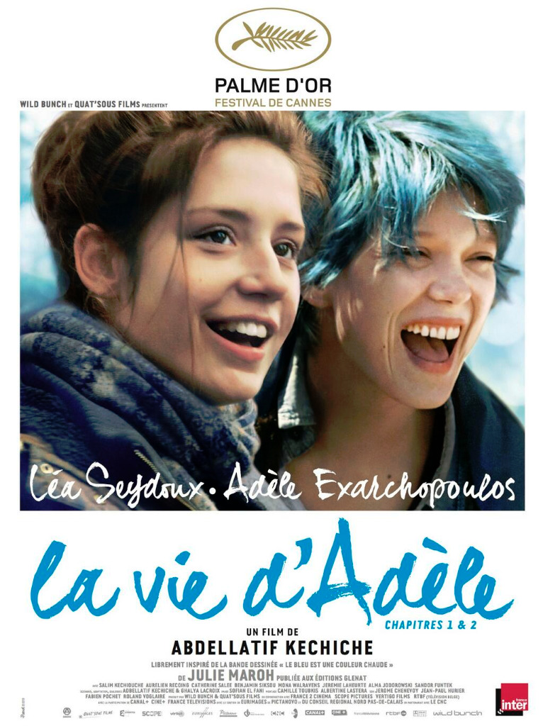 #39 - La vie d’Adèle de Abdellatif Kechiche (2013)La vie d'Adèle c'est l'histoire d'une jeune fille qui se cherche encore : elle couche avec Thomas mais c'est Emma qu'elle désir. Du très grand cinéma avec un duo Adèle Exarchopoulos - Léa Seydoux fonctionne a merveille.