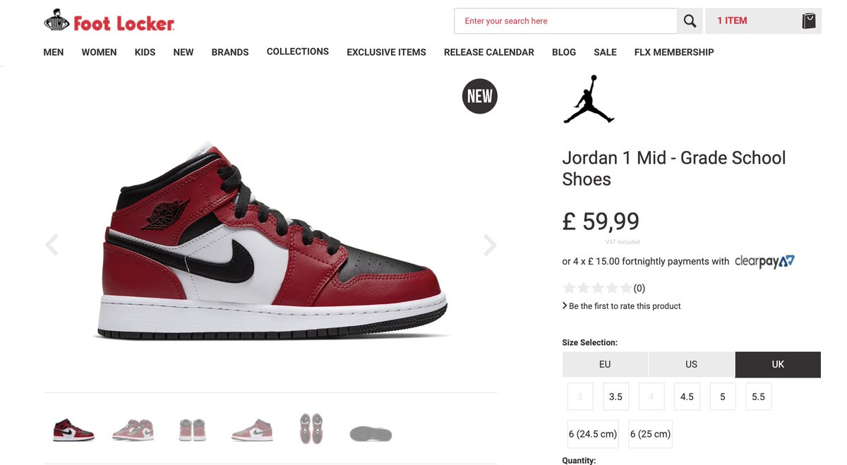 jordan 1 chicago black toe foot locker