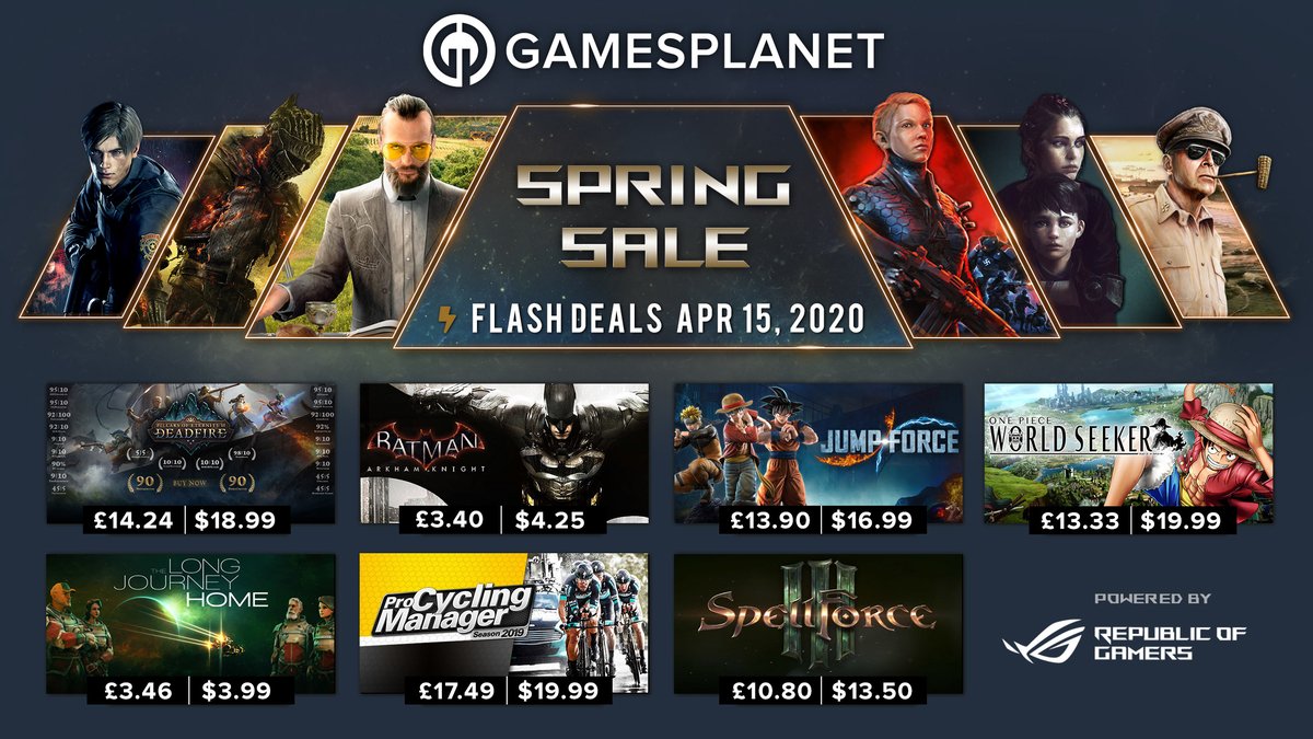 GamesplanetUK's tweet image. Become the Bat, wield magic and team up with anime legends in our Spring Sale Day 6 deals incl: #BatmanArkhamCollection, #PillarsofEternity, #OnePiece and more! 😉

🔥  bit.ly/2JTT8Vi
Daily Deals end April 16th at 1am PDT / 9am BST. Sale ends April 20th!
