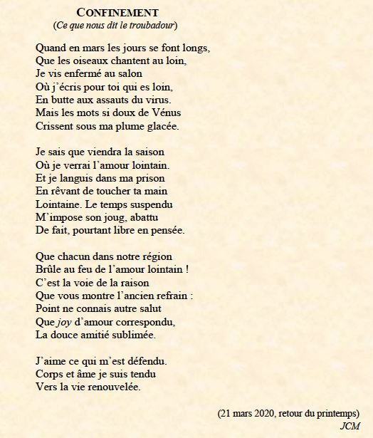 Librairie Droz En Twitter Pour Egayer Ce Printemps Confine Nous Continuons Notre Serie De Parodies Poetiques Avec Une Dose De Reverdi Voici Un Poeme De Jean Claude Muhlethaler Selon L Amour De Loin Du