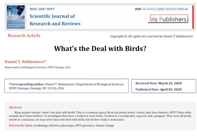 One for the syllabus @BangorBirds? (HT @evornithology for this awesome contribution to the field) #WhatsTheDealWithBirds 
irispublishers.com/sjrr/pdf/SJRR.…