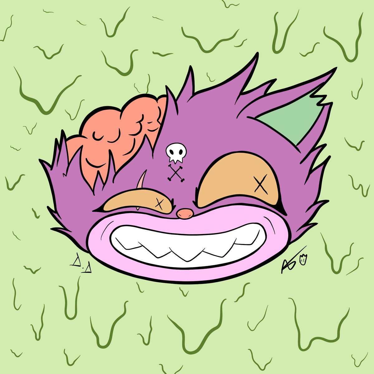 getcapeandflyy_'s tweet photo. @DropDeadUK uploaded a template on how to draw there mascot over on Instagram, the favorite gets printed so I had to shoot my shot! #dropdead #kittybrainz https://t.co/zIIjC58VNL