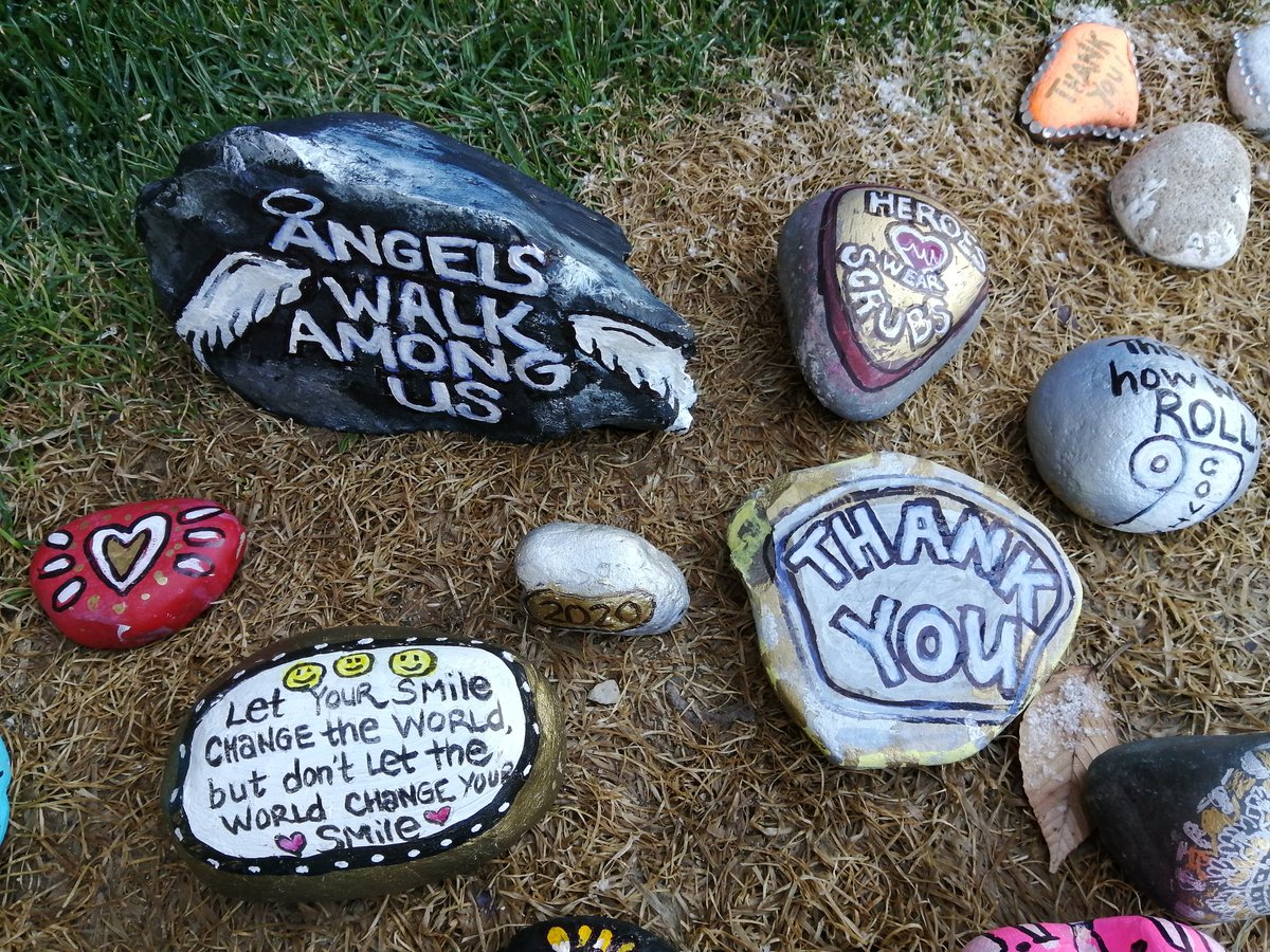 StevensonHosp's tweet photo. These rocks have been beautifully decorated and placed by our staff entrance. They bring joy to our staff as they start a day full of challenges. To the #community members who took the time to make these...You Rock!!! 
#WeLoveOurCommunity #NewTecumseth #Essa #AdjalaTos #Borden https://t.co/F5IBTex5be