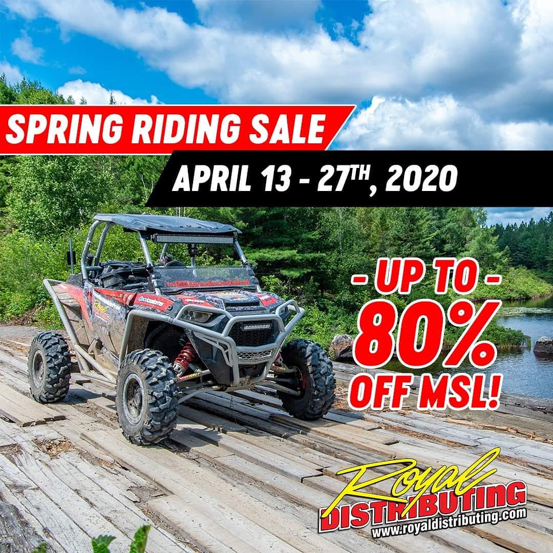 Royal Distributing’s Spring Riding Sale is ONLINE now! Save up to 80% off MSL on MX, ATV/UTV, Motorcycle, Casual Clothing as well as Parts and Accessories! Shop online at royaldistributing.com or by phone 1-800-265-2970. #eatsleepride #royaldistributing