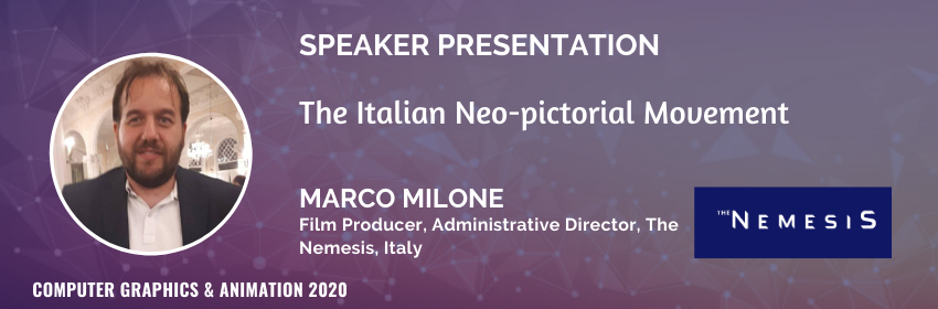 Join the #session on "The Italian neo-pictorial movement" by Marco Milone, Film Producer, Administrative Director, <a href="/TheNemesis_io/">The Nemesis</a> #Italy 

Save Date: Sept 25-26, Vancouver
#speaker #VFX #animation #pixar #JoinUs #CGI #ComputerGraphics #3D
Register: goo.gl/ey8kqt