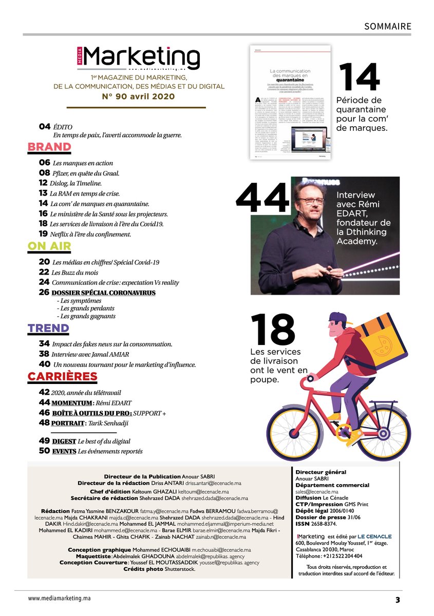 MediaMarketing n°90 du mois d'avril 2020 en ligne.
#coronavirus #covid19 
#marketing #media #digital #publicité #communication
bit.ly/3enQ26S