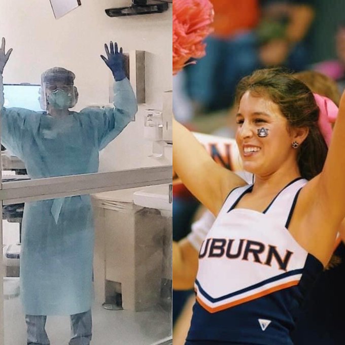 𝘼𝙗𝙗𝙮 𝙊𝙨𝙗𝙤𝙧𝙣𝙚 '18 shared this gut-wrenching account of those who are fighting the fight against COVID-19. Abby was captain of Auburn Cheerleading and is a graduate of the Auburn University School of Nursing, now living and working in New York City.