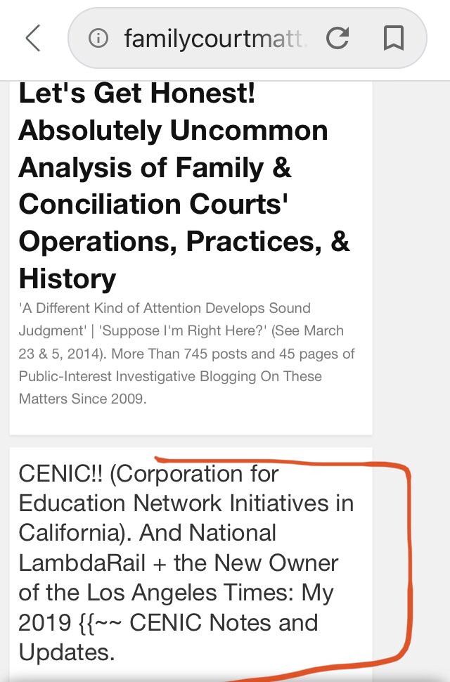  Http://wp.me/psBXH-bB7  Http://wp.me/psBXH-aed anothr Post is in order.I first noted  #CENIC {& so “ #Nantworks”} as a visitor on my blog wh/ by defntn is long-term observing US  #DHHS becuz of its involvemt in (messing w/)  #familycourts via  #marriage_fatherhood/ #HMRF propaganda
