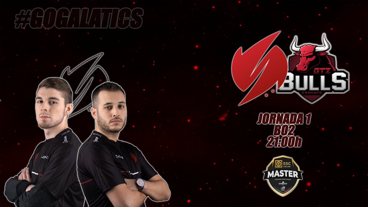 GalaticsEsports's tweet photo. MATCHDAY! ⚔️

Hoje entramos no servidor por volta das 21:00h a contar para a Jornada 1 da @MasterLeaguePT contra os @GTZBulls!

📺https://t.co/s171s8AyWt

#GoGalatics #WeAreGalatics 🔴⚫️ https://t.co/9Z1lvMHli3