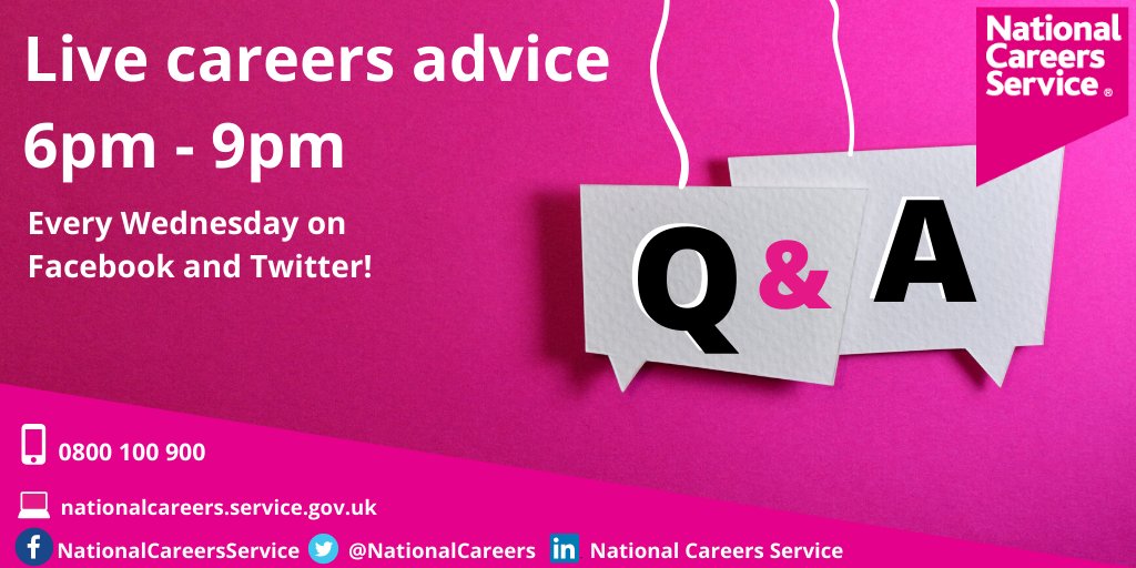 NationalCareers's tweet photo. Our regular Wednesday night Q&amp;A will be going ahead as normal tonight. Our adviser Sophie will be live on Twitter at 6pm to answer any questions you may have.

#Careers #Education #Jobs #Apprenticeships https://t.co/TAAwyPmXVv
