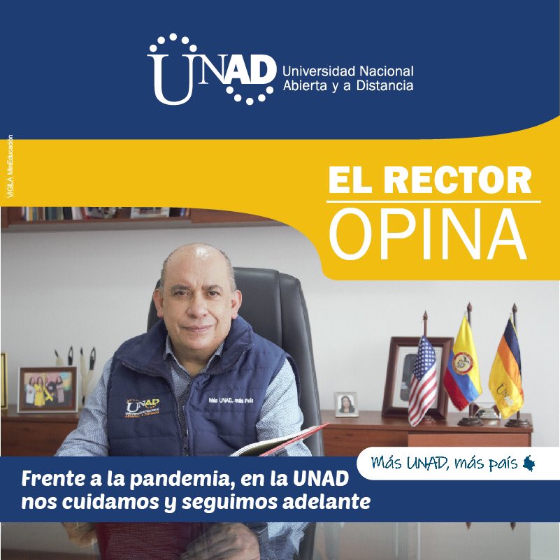 UniversidadUNAD's tweet photo. #ElRectorOpina | “Nuestra UNAD no está en una sede física. Está en donde está la comunidad Unadista, actuante y comprometida con el proyecto educativo”.

Leer más 👉🏼 https://t.co/KfE7kT96M4
#MásUNADMásPaís https://t.co/JNFIk4XDPt