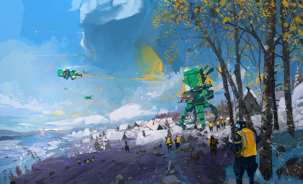 seven_teenth's tweet photo. "Kusagikamemushi"
#ArtStation https://t.co/3xxLgoTvva
#DeviantArt https://t.co/61RwmtPh5C
#conceptart #digitalart #illustration #2d #environment  #landscape #photoshop #wacom #seventeenthart #ismailinceoglu #scifiart #scenery #orangecircle #fields #mountains #mech #snow #bigrobot https://t.co/hRH3ND1KTM