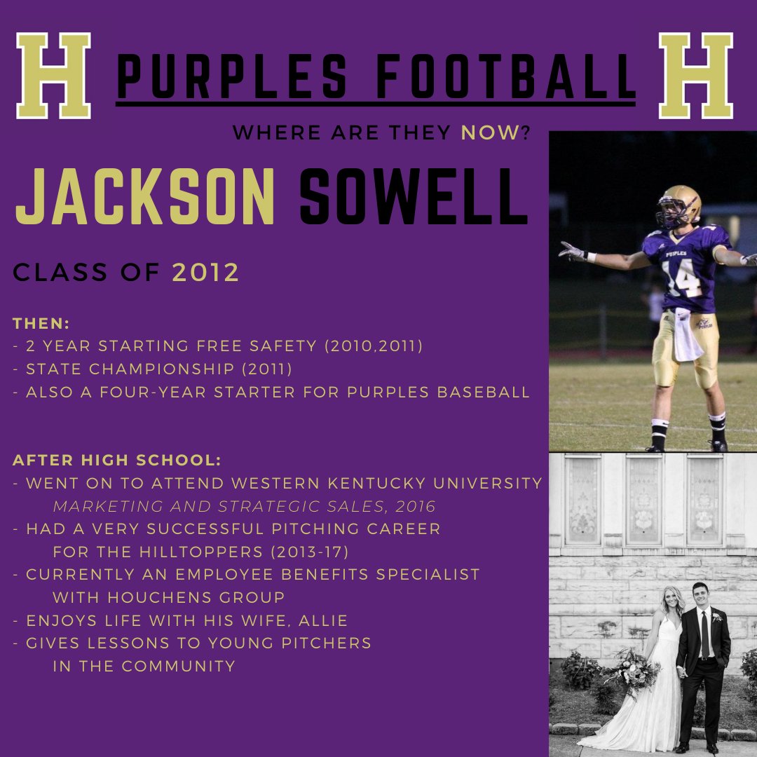 PurplesFootball's tweet photo. In today's "Where are they now?" we visit with 
@JSowell14.  Jackson is a 2012 graduate of @BGHSPurplesNews. 
@BGISD https://t.co/LZwSOX5YAQ