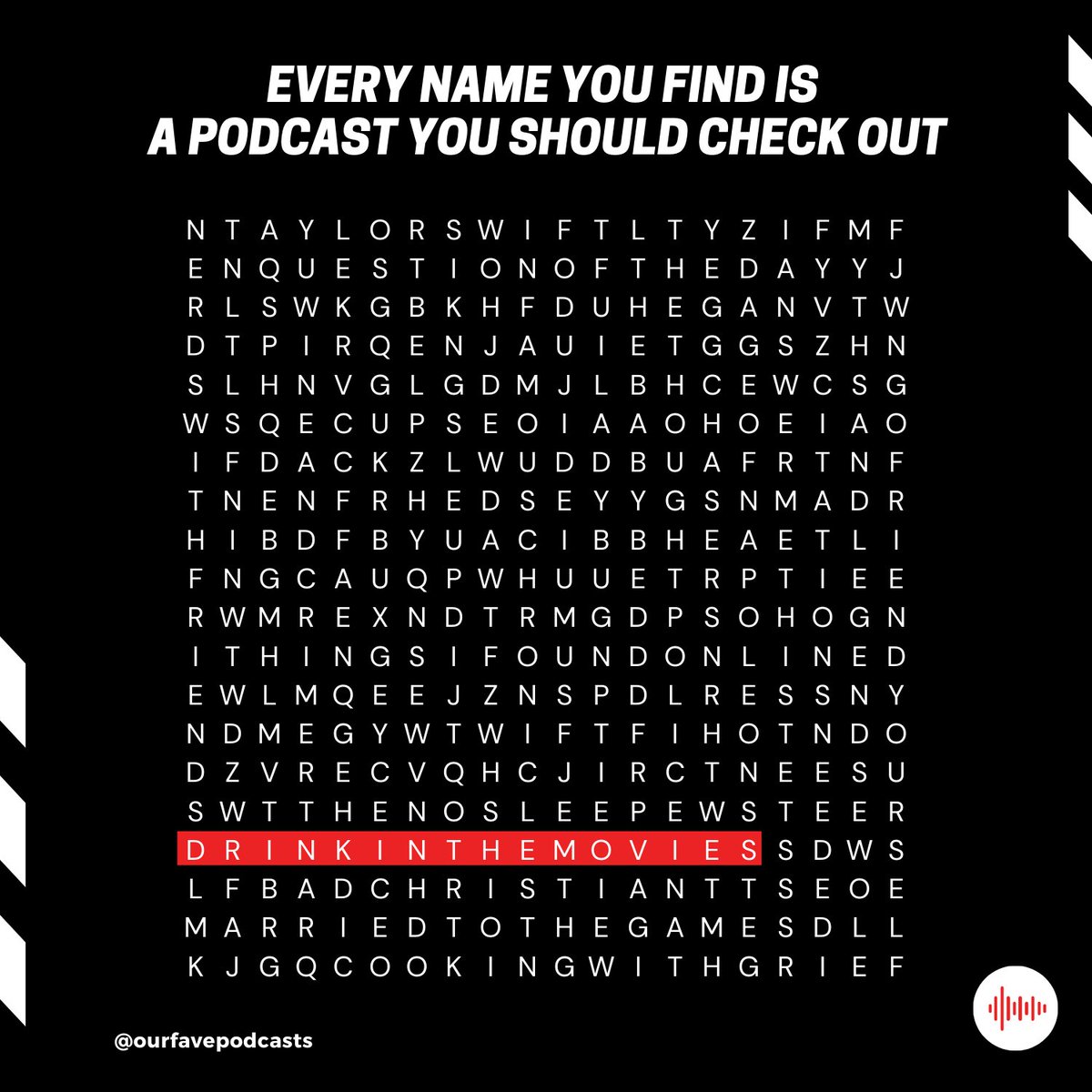 OurFavePodcasts's tweet photo. [ #PodcastSearch ]

Drink In The Movies (@drinkinthemovie) 🎙

Discussions of the best (?) movies, told by the best people. 

▶ Take a Listen: https://t.co/4bOqJ6sIQP https://t.co/rS8AlNnau4