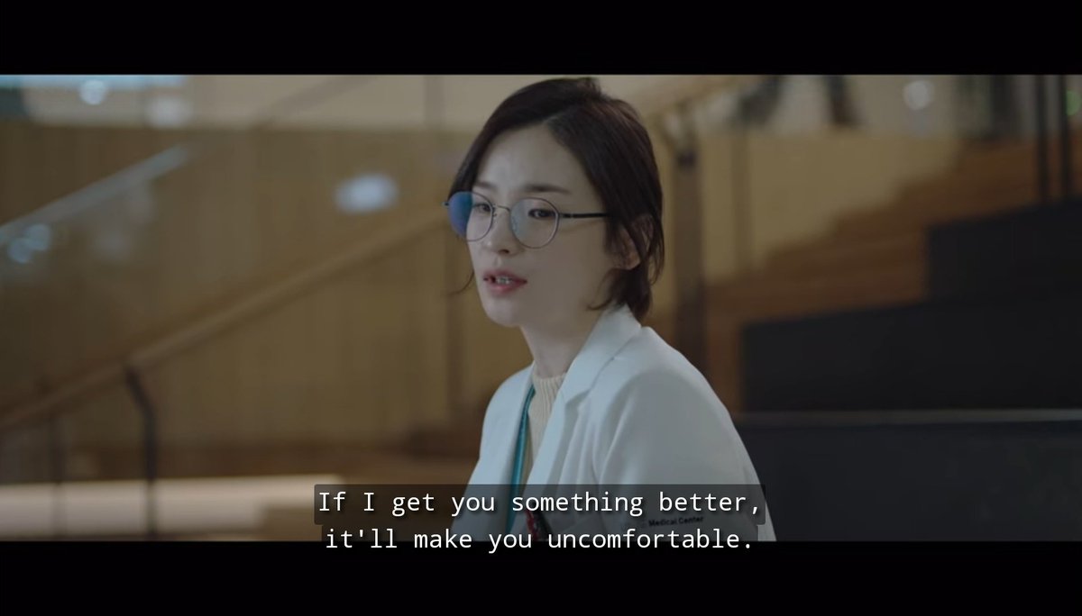 6. Ep1  #HospitalPlaylistDr Bong whined Song Hwa buys him only an Americano, she replied"Americano should be good enough. Btwn same batch friends, if we give something better (than Americano), it'll make us uncomfortable towards each other"But Netflix sub didn't capture that