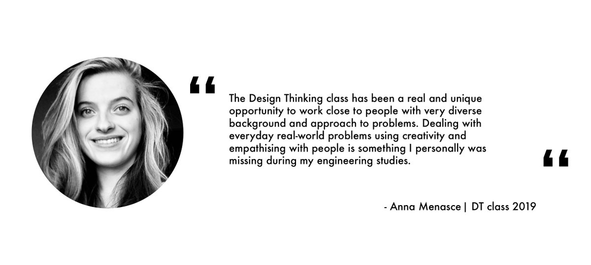 Ever wondered what participating in our Design Thinking course is like? A quote from Anna Menasce, one of our amazing students who took part in last fall’s DT course.  Thanks to everyone who participated and see you next time! Terrific work! 

#DesignThinking #Diversity #Empathy
