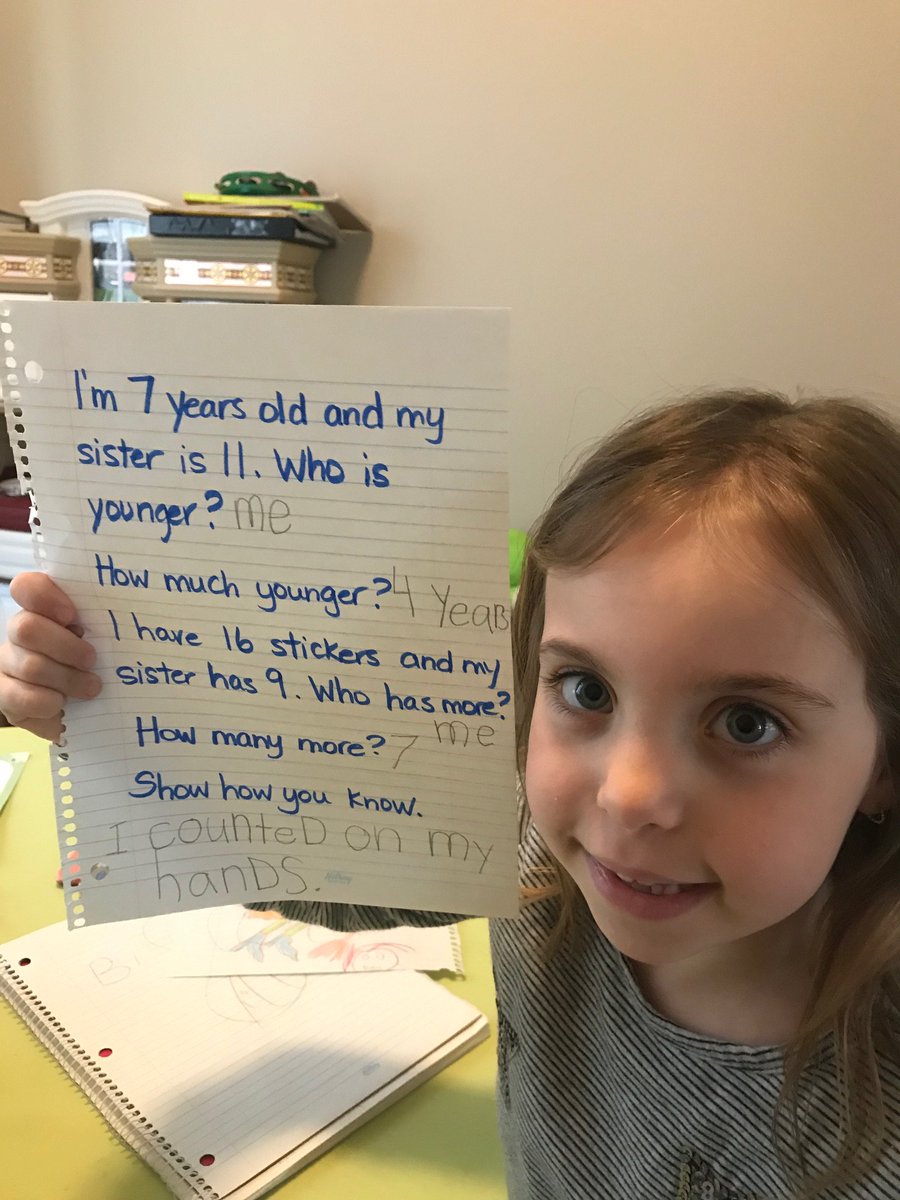 mona_nesrallah's tweet photo. Grade 1 student @newhalfmoonbay solving word problems. https://t.co/SetCGt8PGv