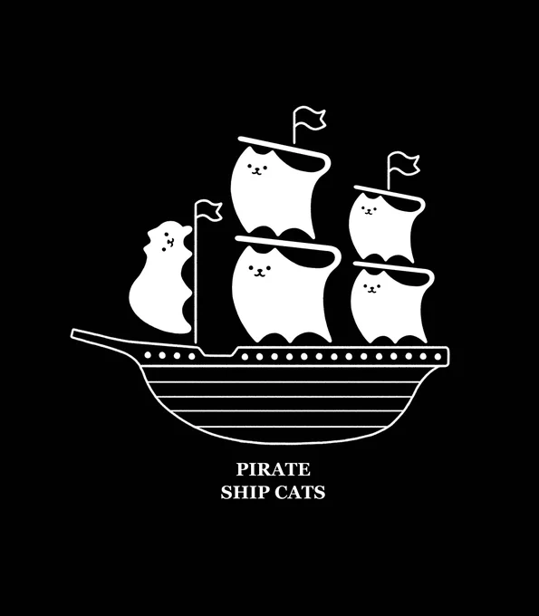海賊船とみせかけて猫たちのロゴです⚓️ 