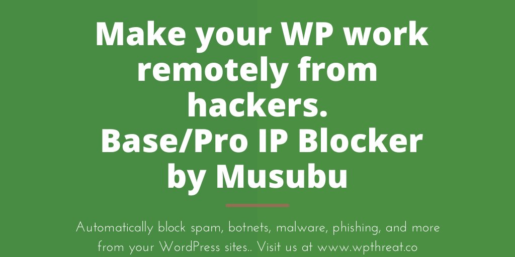 See our FREE WP IP Blocker and take charge of your website security! 
#Wordpress #security #workingfromhome