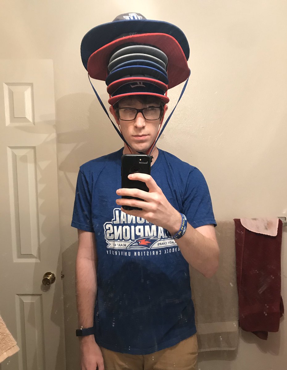 Evcorder's tweet photo. Had a bit of a hard time picking out just one hat for today’s #LCUspirit day🤷🏼♂️ https://t.co/IHqylCkeay