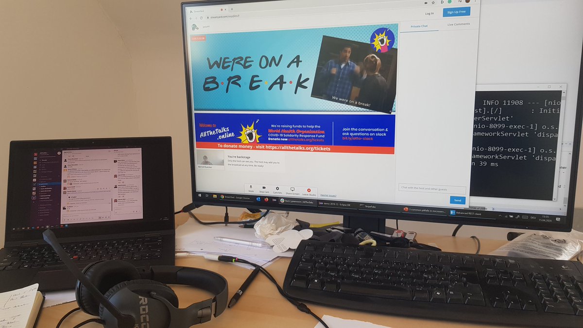 berndruecker's tweet image. Going live on stage with #allthetalks in 4 Minutes. The Rom Films up nicely. Safe your spot in stream 3 😀