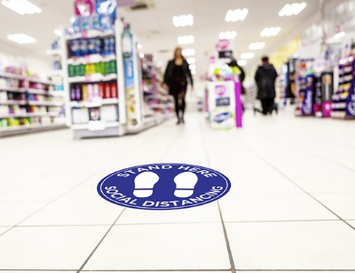 I360_TampaEast's tweet photo. Remind people to practice #socialdistancing in your establishment with these kinds of #floorgraphics. Many businesses are still open to the public and if you're one of them, signs like these are essential for helping customers stay healthy. Learn more: https://t.co/EubKbRDTIN https://t.co/O7QfJR8mdc