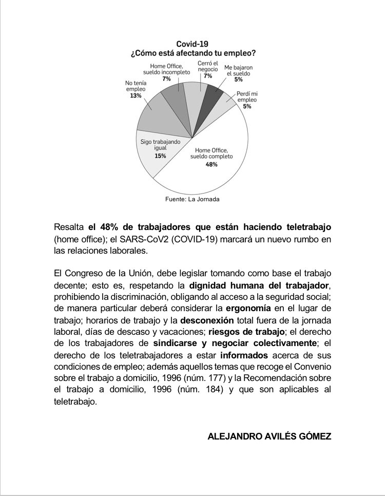 AlexAvilesGomez's tweet photo. La @STPS_mx publicó la “Guía para Implementar el Teletrabajo en los Centros de Trabajo en el Marco de las Acciones para Enfrentar el COVID-19”, figura que no está regulada en la Ley Federal del Trabajo, acá mi opinión: https://t.co/Mx0CI5rqw3